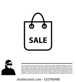 shopping bag - vector line icon
