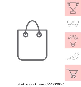 shopping bag - vector line icon