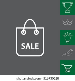 shopping bag - vector line icon