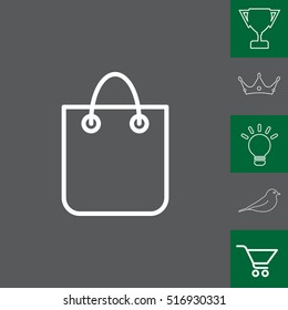 shopping bag - vector line icon