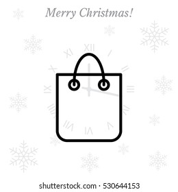 shopping bag - vector line icon