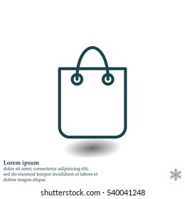 shopping bag - vector line icon