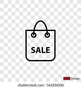 shopping bag - vector line icon