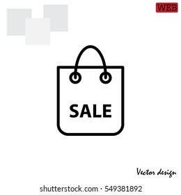 shopping bag - vector line icon