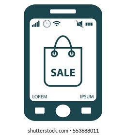 shopping bag - vector line icon