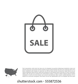 shopping bag - vector line icon