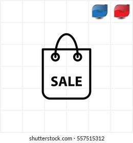 shopping bag - vector line icon