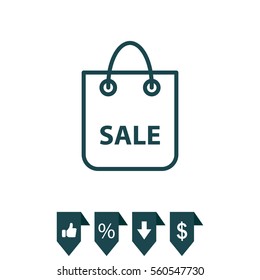 shopping bag - vector line icon