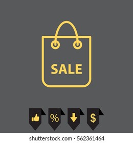 shopping bag - vector line icon