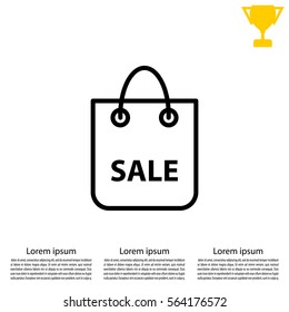 shopping bag - vector line icon