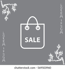 shopping bag - vector line icon
