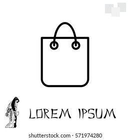 shopping bag - vector line icon