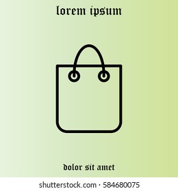 shopping bag - vector line icon