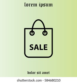 shopping bag - vector line icon