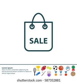 shopping bag - vector line icon