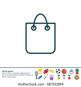 shopping bag - vector line icon