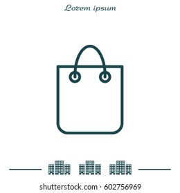 shopping bag - vector line icon