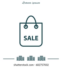shopping bag - vector line icon