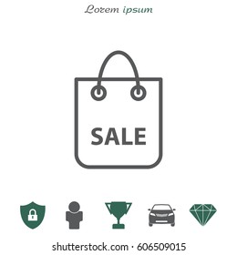 shopping bag - vector line icon