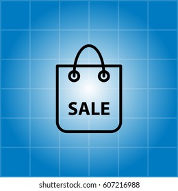 shopping bag - vector line icon