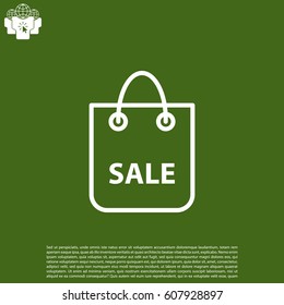 shopping bag - vector line icon
