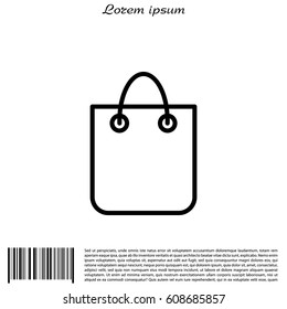 shopping bag - vector line icon