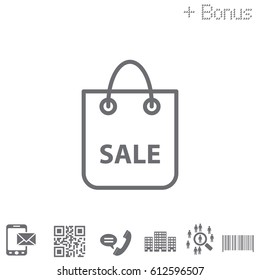 shopping bag - vector line icon