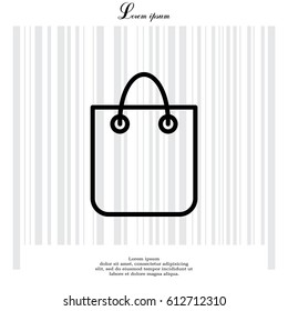 shopping bag - vector line icon