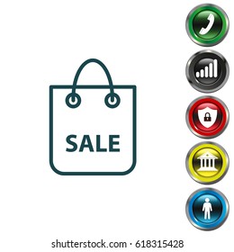 shopping bag - vector line icon