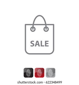 shopping bag - vector line icon