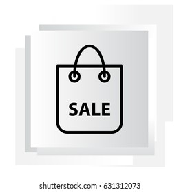 shopping bag - vector line icon