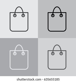 shopping bag - vector line icon