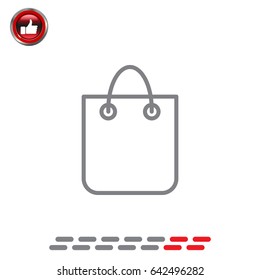 shopping bag - vector line icon