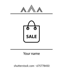 shopping bag - vector line icon