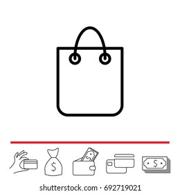 shopping bag - vector line icon