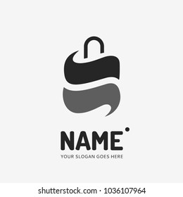 Shopping bag. Vector logo design. Business concept icon.