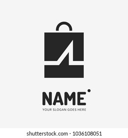 Shopping bag. Vector logo design. Business concept icon.
