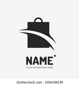 Shopping bag. Vector logo design. Business concept icon.