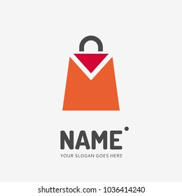 Shopping bag. Vector logo design. Business concept icon.
