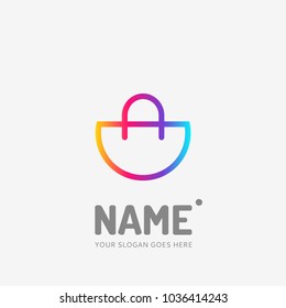 Shopping bag. Vector logo design. Business concept icon.