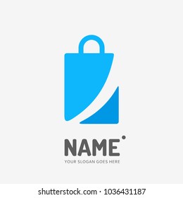 Shopping bag. Vector logo design. Business concept icon.