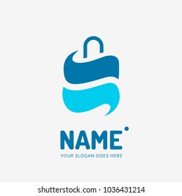 Shopping bag. Vector logo design. Business concept icon.