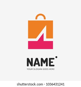 Shopping bag. Vector logo design. Business concept icon.