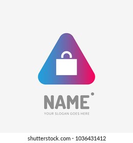Shopping bag. Vector logo design. Business concept icon.