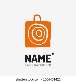 Shopping bag. Vector logo design. Business concept icon.