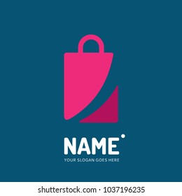 Shopping bag. Vector logo design. Business concept icon.