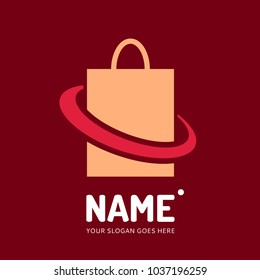 Shopping bag. Vector logo design. Business concept icon.