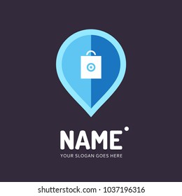 Shopping bag. Vector logo design. Business concept icon.