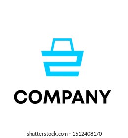 Shopping bag. Vector logo design. Business concept template
