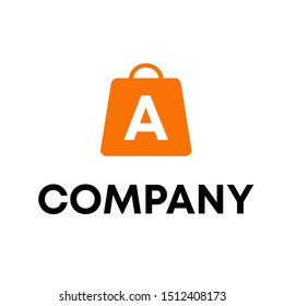 Shopping bag. Vector logo design. Business concept template